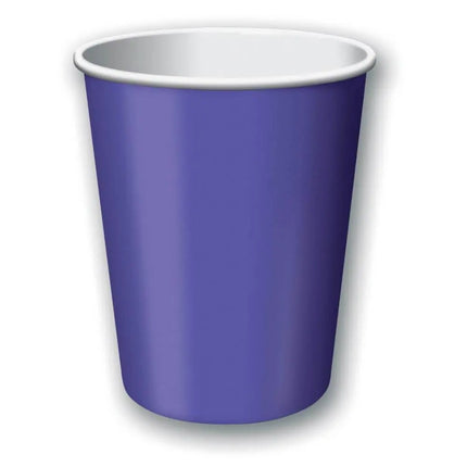 9oz Purple Hot & Cold Paper Cups (8ct) - Party Expo