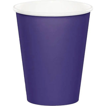 9oz Purple Hot & Cold Paper Cups (8ct) - Party Expo
