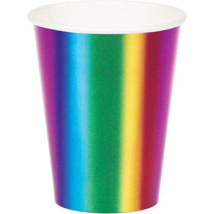 9oz Rainbow Foil Cups (8ct) - Party Expo