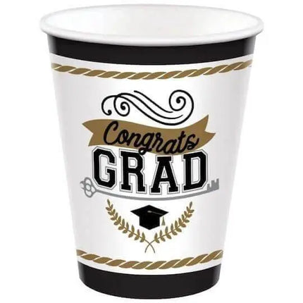 9oz Achievement Is Key Graduation Plastic Cups (50ct) - Party Expo