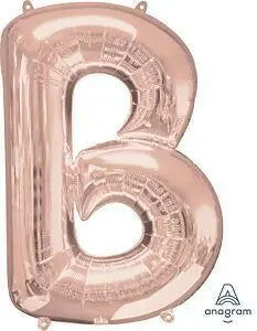 Anagram - 34" Letter 'B' Mylar Balloon - Rose Gold Party Expo