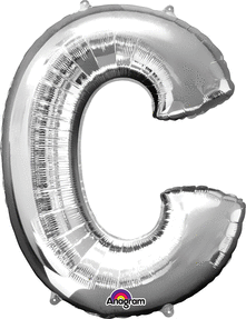 Anagram - 34" Letter 'C' Mylar Balloon - Silver Party Expo