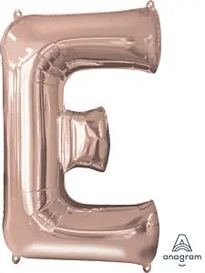 Anagram - 34" Letter 'E' Mylar Balloon - Rose Gold Party Expo