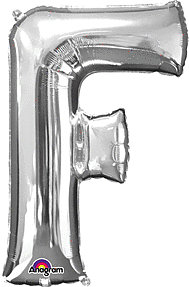 Anagram - 34" Letter 'F' Mylar Balloon - Silver Party Expo
