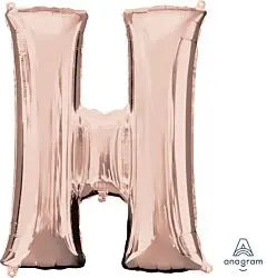 Anagram - 34" Letter 'H' Mylar Balloon - Rose Gold Party Expo