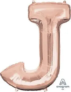 Anagram - 34" Letter 'J' Mylar Balloon - Rose Gold Party Expo