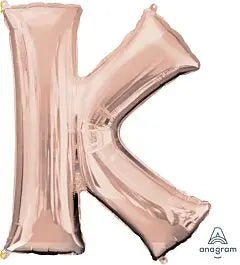 Anagram - 34" Letter 'K' Mylar Balloon - Rose Gold Party Expo