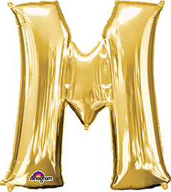 Anagram - 34" Letter 'M' Mylar Balloon - Gold Party Expo