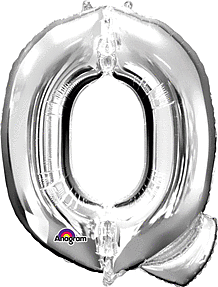 Anagram - 34" Letter 'Q' Mylar Balloon - Silver Party Expo