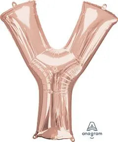 Anagram - 34" Letter 'Y' Mylar Balloon - Rose Gold Party Expo