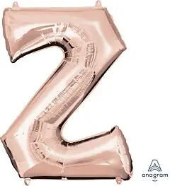 Anagram - 34" Letter 'Z' Mylar Balloon - Rose Gold Party Expo
