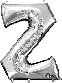 Anagram - 34" Letter 'Z' Mylar Balloon - Silver Party Expo