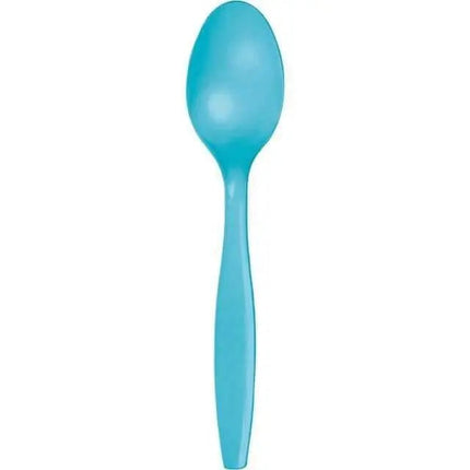 Bermuda Blue Plastic Spoons - Party Expo