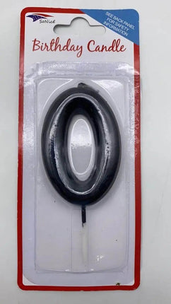 Black Birthday Candle - #0 - Party Expo
