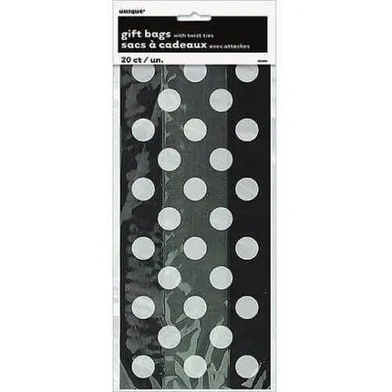 Black Dots Cello Bags (20ct) - Party Expo