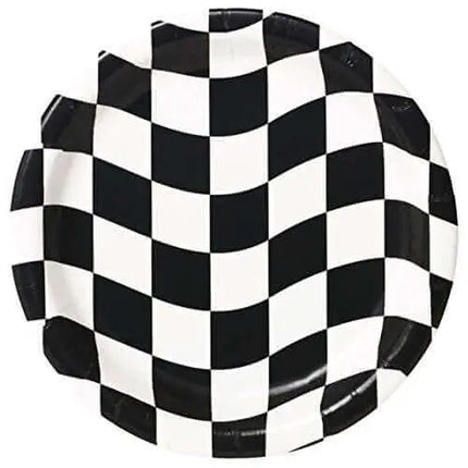 Black & White Check - 9" Dinner Plates Party Expo