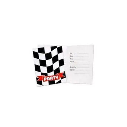 Black & White Check Invite - Party Expo