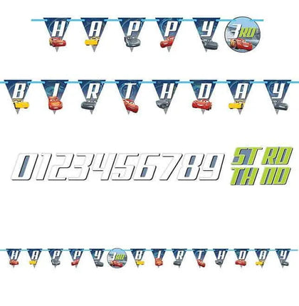 Cars 3 - Jointed Letter Banner - Party Expo