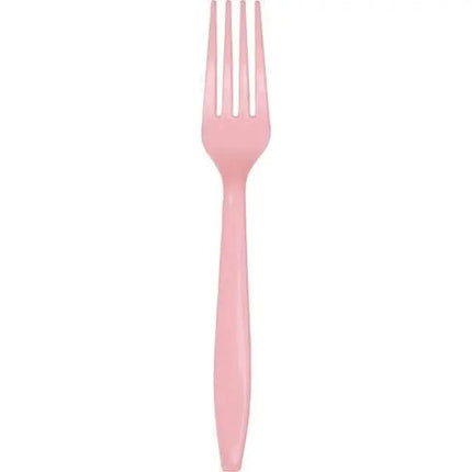 Classic Pink Plastic Forks - Party Expo