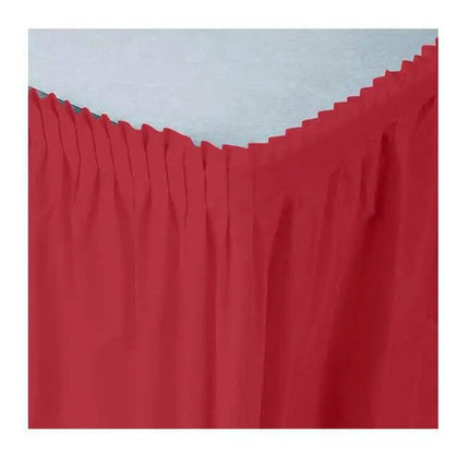 Classic Red Plastic Table Skirt - Party Expo