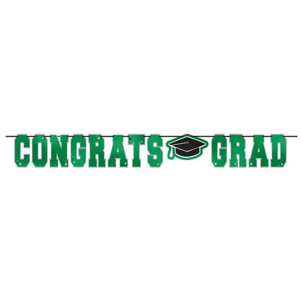 Congrats Grad Letter Banner - Green - Party Expo