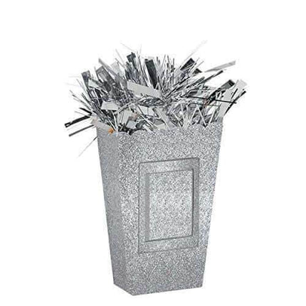 Create Your Own (CYO) Large Popcorn Balloon Weight Centerpiece - Sparkle Silver - Party Expo