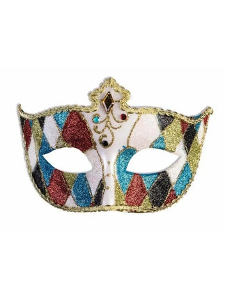 Diamonds Half Mask with Ribbon Tie - Party Expo