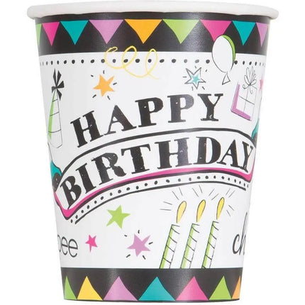 Doodle Birthday - 9oz Paper Cups (8ct) - Party Expo