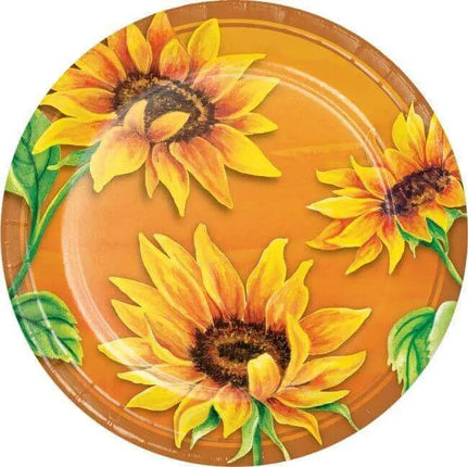 Fall Sunflower - 9" Dinner Plates (16ct) Party Expo