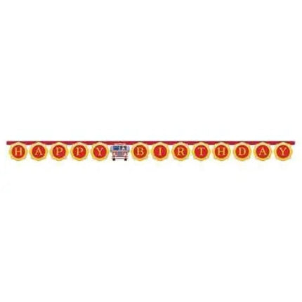 Flaming Fire Truck Large Jointed Banner - Party Expo