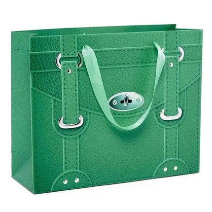 Forest Green Faux Leather Handbag (Large Giftbag) - Party Expo