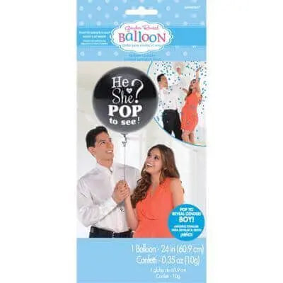 Gender Reveal - 24" He or She Blue Latex Balloon Party Expo