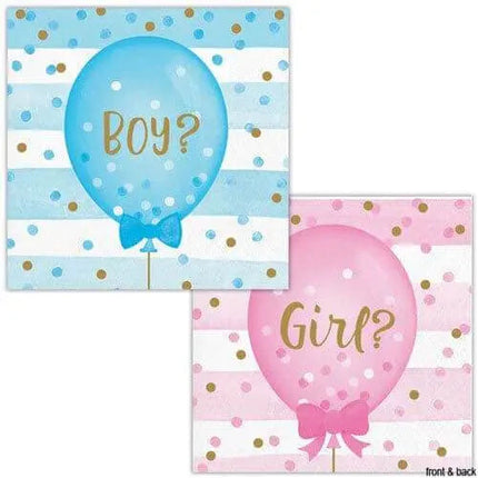 Gender Reveal - Balloon Print Beverage Napkins (16ct) - Party Expo