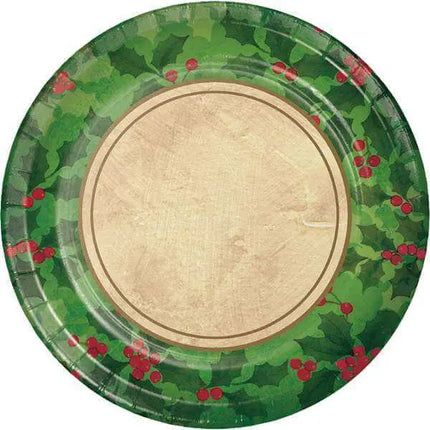 Gilded Holly - 9" Dinner Plates Party Expo