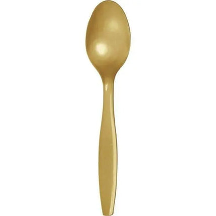 Glittering Gold Plastic Spoons - Party Expo