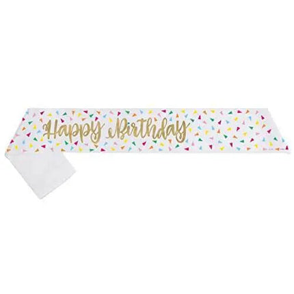 Gold Foil Happy Birthday Sash (1ct) - Party Expo
