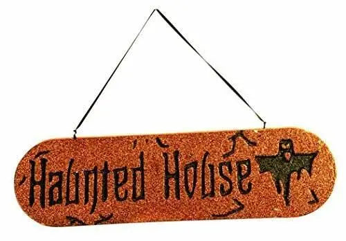Haunted House Sign Glitter - Party Expo