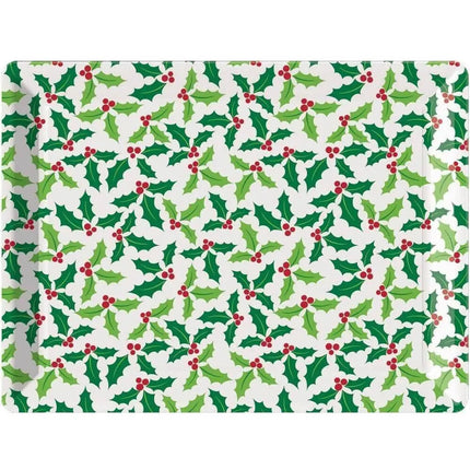 Holly Plastic Tray - Party Expo