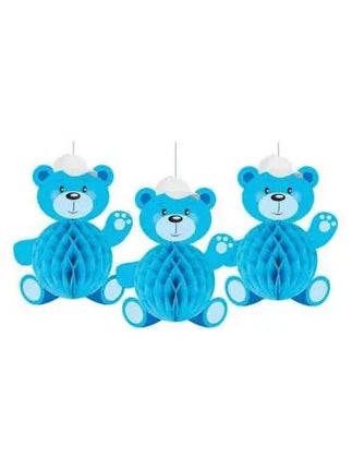 It's A Boy Honeycomb Bear Decoration - Party Expo