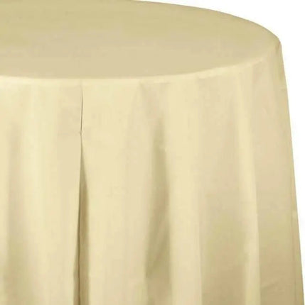 Ivory Oct Round Table Cover - Party Expo
