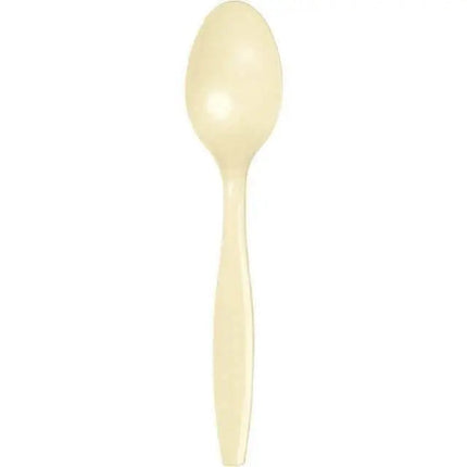 Ivory Plastic Spoons - Party Expo