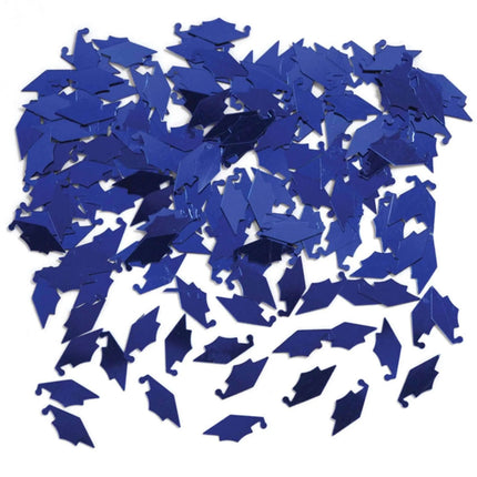 Mortarboards Graduation Confetti - Blue - Party Expo