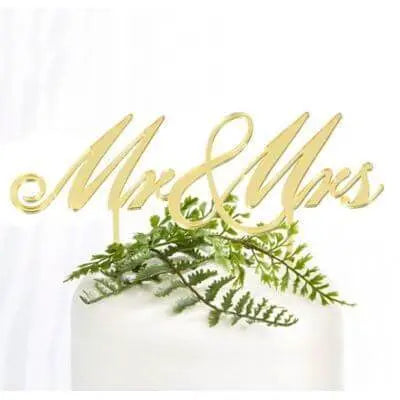 Mr & Mrs - Cake Topper - Gold - Party Expo