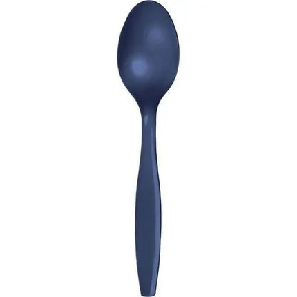 Navy Plastic Spoons - Party Expo