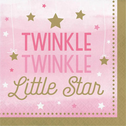 One Little Star Girl - Twinkle Twinkle Little Star Luncheon Napkins (16ct) - Party Expo