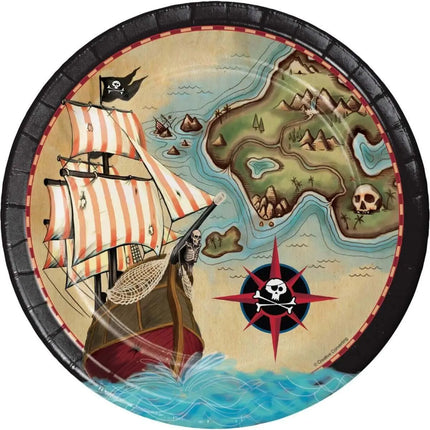 Pirate's Map - 9" Dinner Plates (8ct) Party Expo