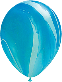 Qualatex - 11" Blue Agate Latex Balloons (25ct) Party Expo
