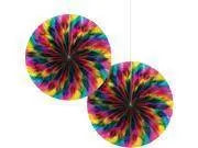 Rainbow Foil Paper Fan - Party Expo