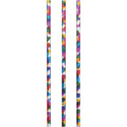 Rainbow Foil Straws Pr - Party Expo
