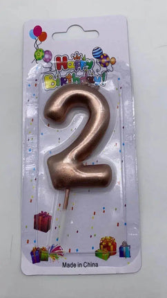 Rose Gold Birthday Candle - #2 - Party Expo